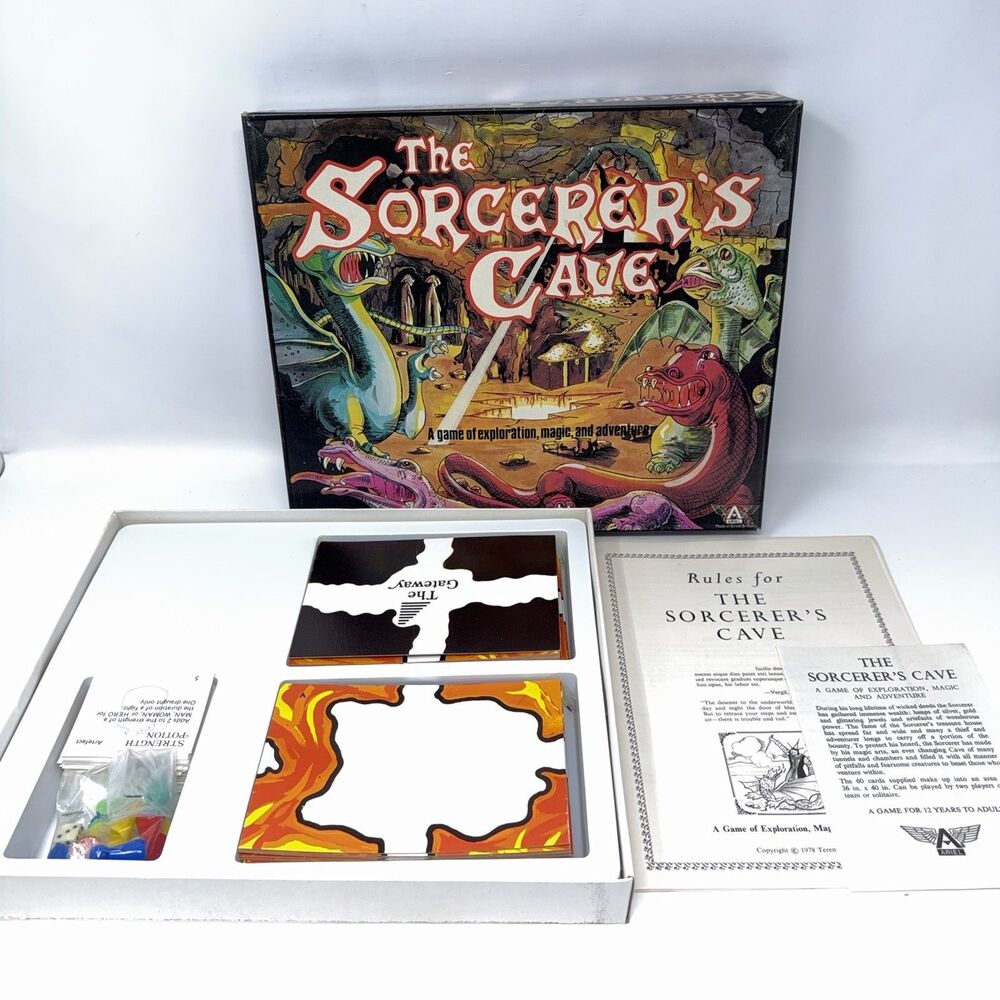 The Sorcerers Cave Ariel Philmar 1978 First Edition Complete Board Game